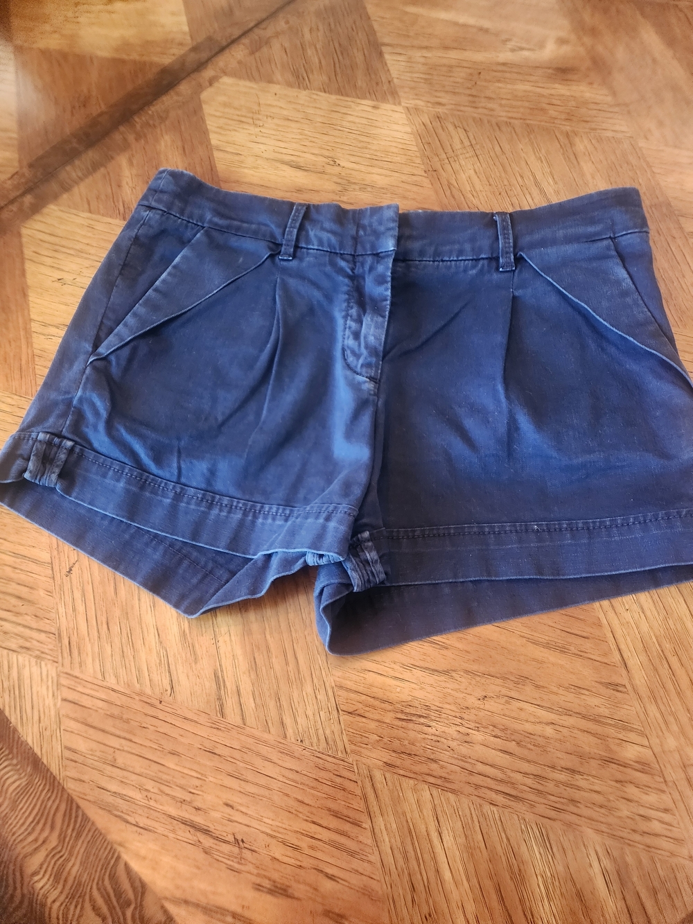BCBGMaxAzria Navy High-Waist Pleated Shorts